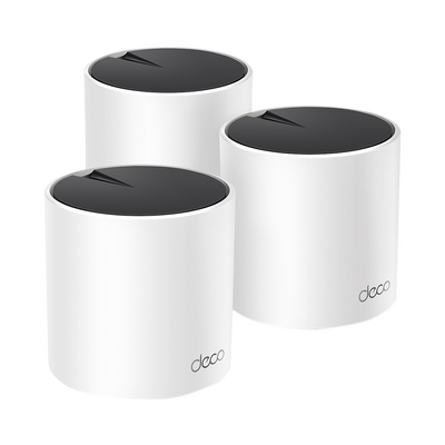 Kit 3 Routers Inalámbricos MESH Interior para Hogar / Doble Banda Wi-Fi 6 AX3000 Mbps / 3 Puerto Gigabit WAN/LAN / 2 Antenas Internas / Administración Mediante la App Deco (iOS, Android) / Protección HomeShield - Toer