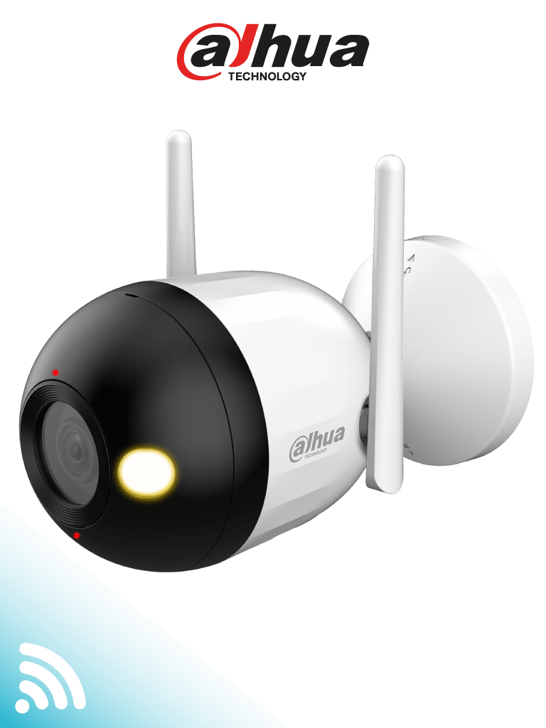 DAHUA F4CN-PV - Cámara IP Bullet WiFi de 4 Megapíxeles / Full Color + Iluminación Dual Inteligente / Disuasión Activa/ Lente 2.8mm / Audio 2 Vías/ Micrófono y Altavoz Integrados/ 30 Metros de Iluminación/ IA/ IP67/