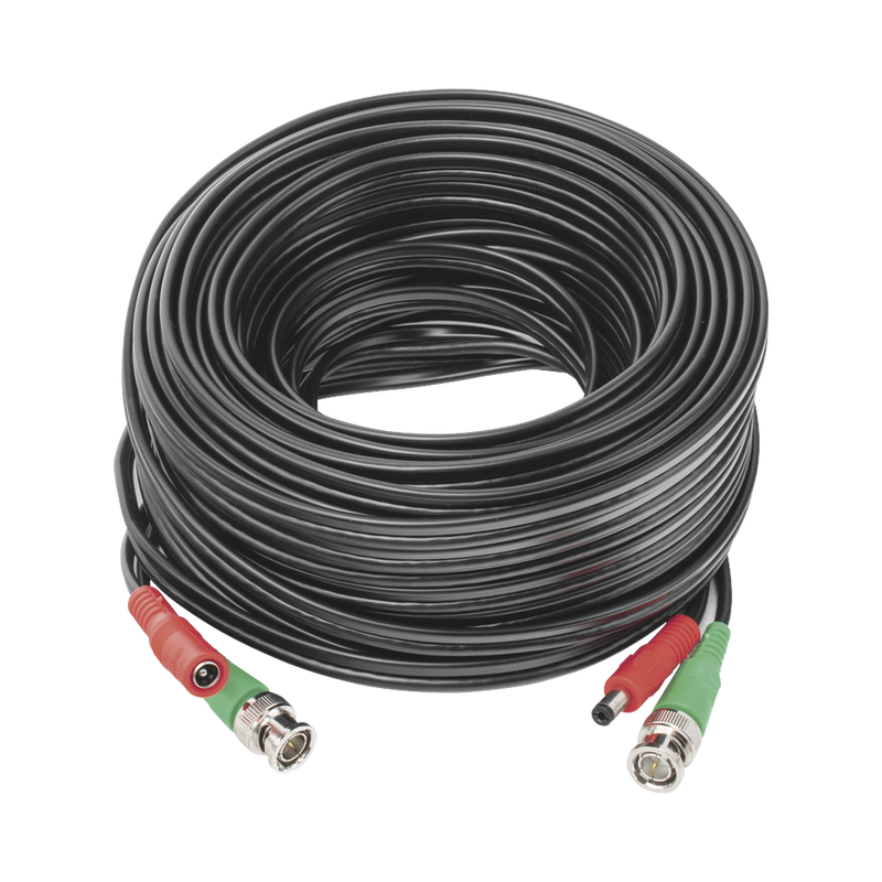 DIY-20M-4K Cable coaxial ( BNC RG59 ) + Alimentación / SIAMÉS / 20 Metros / Aleación Cobre + Aluminio CCA / Para Cámaras 4K  / Uso interior y exterior