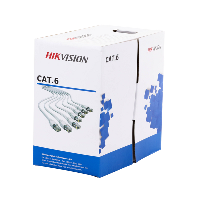 DS-1LN6-UE-W Bobina de Cable de 305 m (1000 ft) Cat 6 / 100% Cobre / Color Blanco / Uso en Interior / PVC