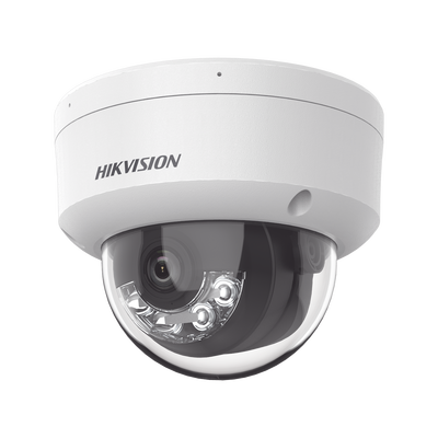 [Dual Light] Domo IP 2 Megapixel / Lente 2.8 mm / 30 mts IR + 30 mts Luz Blanca / Micrófono Integrado / Antivandálico IK08 / ACUSENSE Lite / Exterior IP67 / H.265 / PoE / ONVIF / Micro SD - Toer