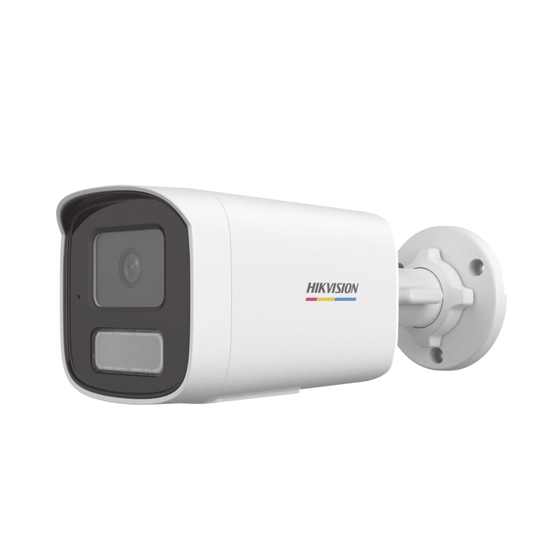DS-2CD1T47G2H-LIUF [Dual Light + ColorVu] Bala IP 4 Megapixel / Lente 4 mm / 50 mts IR + 50 mts Luz Blanca / Micrófono Integrado / ACUSENSE Lite / Exterior IP67 / WDR 120 dB / PoE / Micro SD