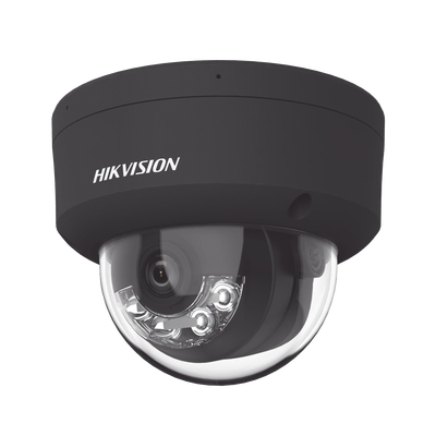 Domo IP 4 Megapixel / Color Negro / Lente 2.8 mm / Dual Light (30 mts Luz Blanca + 30 mts IR) / 2 Micrófonos Integrados / ACUSENSE / Exterior IP67 / IK10 / WDR 120 dB / PoE / ONVIF / Micro SD / Metal / ACUSEARCH - Toer