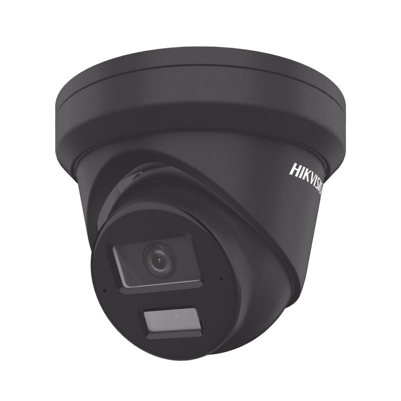 DS-2CD2343G2-LI2U(BLACK) [Dual Light + 2 Micrófonos de Doble Matriz] Turret IP 4 Megapixel / Color Negro / Lente 2.8 mm / 30 mts Luz Blanca + 30 mts IR / ACUSENSE / Exterior IP67 / WDR 120 dB / PoE / ONVIF / Micro SD / Metal / ACUSEARCH