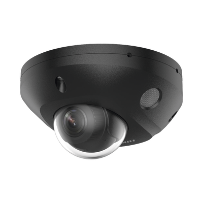 [Dual Light + 2 Micrófonos Integrados] Mini Domo IP 4 Megapixel / Color Negro / Lente 2.8 mm / 30 mts Luz Blanca + 30 mts IR / ACUSENSE / Exterior IP67 / IK08 /  WDR 120 dB / PoE / ONVIF / Alarmas I/O / Micro SD / ACUSEARCH - Toer