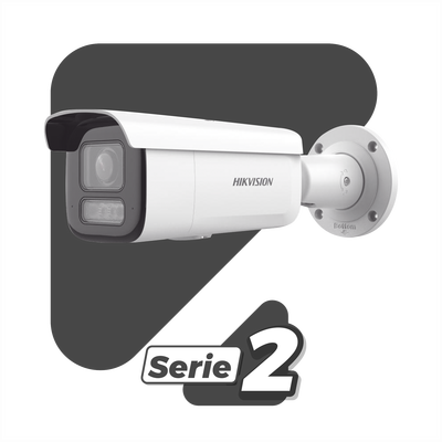 [Dual Light + 2 Micrófonos Integrados] Bala IP 2 Megapixel / Lente Mot. 2.8 a 12 mm / 60 mts Luz Blanca + 60 mts IR / ACUSENSE / Exterior IP67 / IK10 / WDR 120 dB / PoE+  / Alarmas I/O / Micro SD / Metal / IK10 / ACUSEARCH - Toer