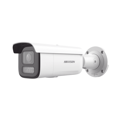 [Dual Light + 2 Micrófonos Integrados] Bala IP 4 Megapixel / Lente Mot. 2.8 a 12 mm / 60 mts Luz Blanca + 60 mts IR / ACUSENSE / Exterior IP67 / IK10 / WDR 120 dB / PoE+ / ONVIF / Alarmas I/O / Micro SD / Metal / ACUSEARCH - Toer