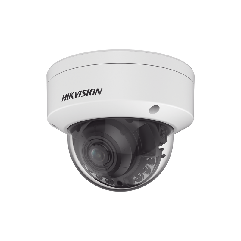 [Dual Light + ColorVu] Domo IP 4 Megapixel / Lente 3.6 - 9 mm / 40 mts IR + 40 mts Luz Blanca / WDR 130 dB / Exterior IP67 / IK10 / Captura Facial / ACUSENSE / MicroSD