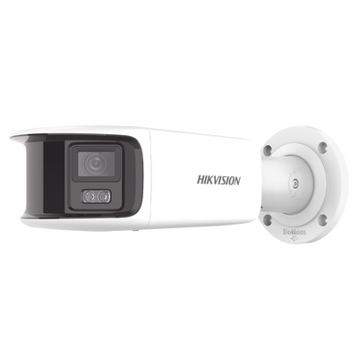 [FlexVu] [PROTECCIÓN ACTIVA] Bala IP Panorámica 8 Megapixel (4K) / 2 Lentes 4 mm (180°) / Imagen a Color 24/7 (ColorVu) / PoE / WDR 130° / IP67 / ACUSENSE / Luz Estroboscópica y Alarma Audible / 40 mts Luz Blanca / Micro SD - Toer