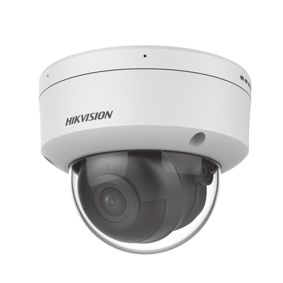 Domo IP 4 Megapixel / Lente 2.8 mm / 40 mts IR / Exterior IP67 / IK10 / Microfono Integrado / DARKFIGHTER / Audio y Alarma I/O / PoE / ONVIF / Micro SD / 4 Analíticos: AcuSense, Detección Facial, Conteo de Personas por Cruce y Zona - Toer