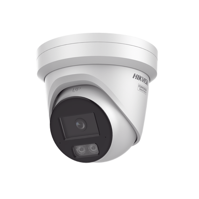 Turret IP 8 Megapixel (4K) / Lente 2.8 mm / Dual Light (40 mts IR + 40 mts Luz Blanca) / DARKFIGHTER S / Exterior IP67 / Microfono Integrado / WDR 130 dB / 4 Analíticos: AcuSense, Deteccion Facial, Conteo de Personas por Cruce y Zona - Toer