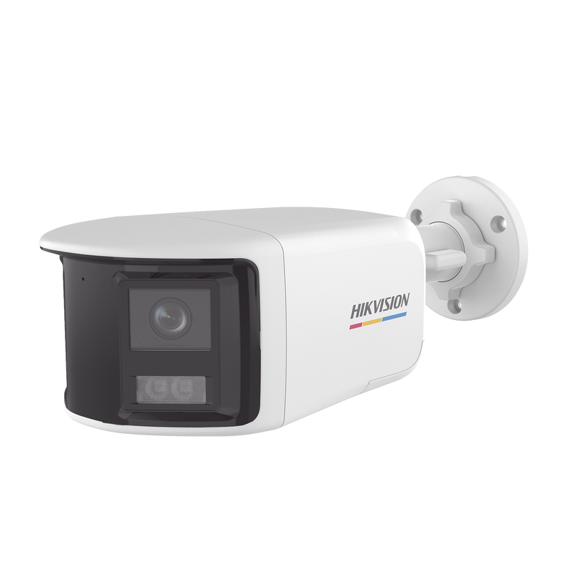 DS-2CE12KF3TP-DLS [ColorVu + Panoramica + Dual Light] Bala TURBOHD 3K (5 Megapixel) / Micrófono Integrado / Visión 180° / Imagen a Color 24/7 / 40 mts Luz Blanca + 40 mts IR / Exterior IP67 / WDR