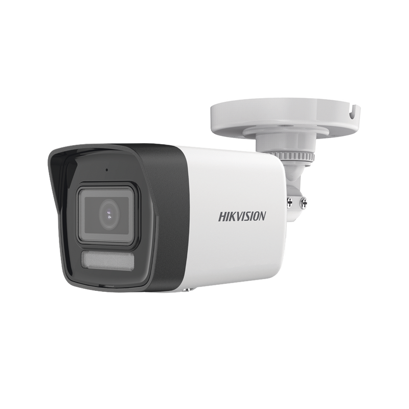DS-2CE16K0T-LFS [Dual Light + ColorVu] Bala TURBOHD 3K (5 Megapixel) / Lente 2.8 mm / 30 mts IR + 20 mts Luz Blanca / Gran Angular 104.9° / Exterior IP67 / Micrófono Integrado / dWDR / 4 Tecnologías / Metal