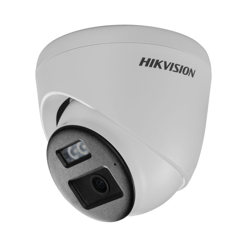 DS-2CE78D0T-LTS [Audio Bidireccional + Dual Light + ColorVu] Turret TURBOHD 2 Megapixel (1080p) / Lente 2.8 mm / 40 mts IR EXIR + 40 mts Luz Blanca / Micrófono y Bocina Integrado / Exterior IP67 / dWDR