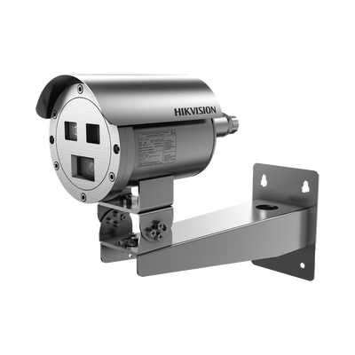 Bala IP Térmica Dual / Termico 15 mm (384 X 288) + Óptico 4 mm (4 MP) / Termométrica / Detección de Temperatura / IP68 / 30 mts IR / Antiexplosión / Anticorrosión