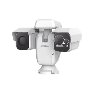 Punta de Poste IP Dual / Térmica 50 mm (384 X 288) + Óptico 40X (4 Megapixel) / 800 mts IR / IP66 / Detección de Temperatura / microSD - Toer