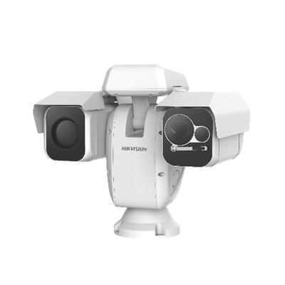 Punta de Poste IP Dual / Térmica 25 mm (384 X 288) + Óptico 40X / 200 mts IR / IP66 / Detección de Temperatura / Micro SD
