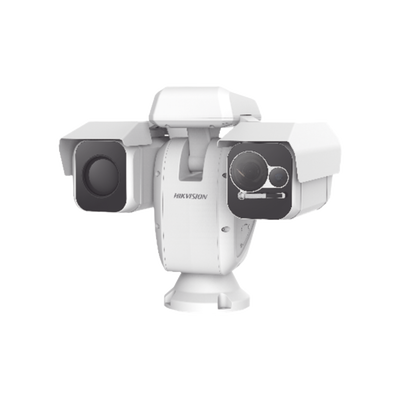 PTZ Punta de Poste IP Dual / Lente Térmico 100 mm (640 X 512) / Lente Óptico 56X Zoom (4 MP) / 800 mts IR Laser / 36 VCC / IP66 / Recubrimiento Anticorrosivo - Toer