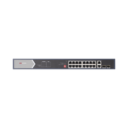 Switch Gigabit PoE+ / No Administrable / 16 Puertos 1000 Mbps PoE+ (4 Puertos PoE++ 90 W) / 2 Puertos 1000 Mbps Uplink + 2 Puertos SFP de Uplink / Modo Extendido hasta 300 Metros / 225 W - Toer
