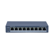 Switch PoE+ / Monitoreable / 8 Puertos 10/100 Mbps PoE+ / 1 Puerto 1000 Mbps Uplink /  Configuración Nube Hik-Partner Pro / Modo Extendido hasta 300 metros / 60 W - Toer
