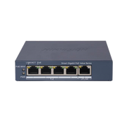 Switch Gigabit PoE+ / Monitoreable / 4 Puertos 1000 Mbps PoE+ / 1 Puerto 1000 Mbps Uplink / Configuración Nube Hik-PartnerPro / Modo Extendido hasta 300 Metros / 45 Watts - Toer