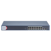 Switch Gigabit PoE+ / Administrable / 16 Puertos 1000 Mbps PoE+ / 1 Puerto 1000 Mbps de Uplink / 1 Puerto SFP /  Configuración Nube desde Hik-Partner Pro / Modo Extendido hasta 300 Metros / 230 Watts - Toer