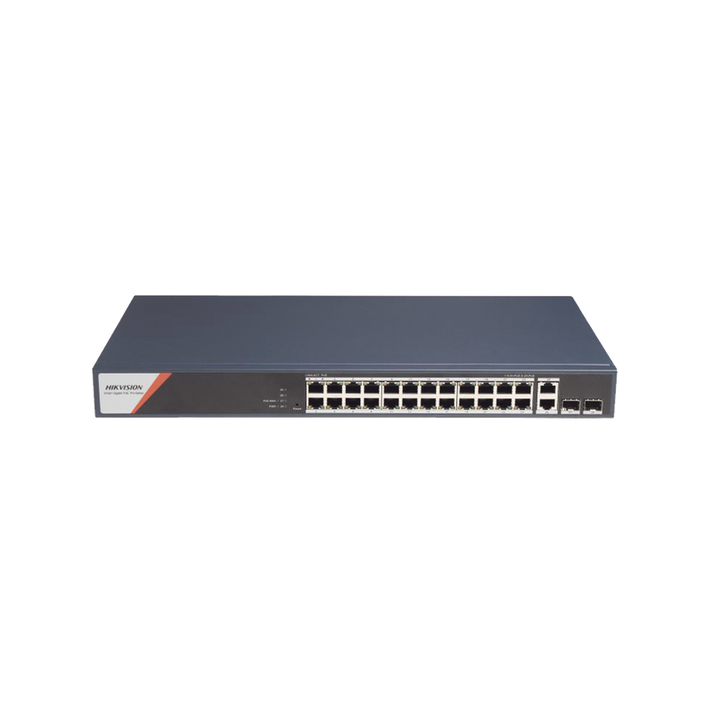 DS-3E1528HP-SI-24P2T2F Switch Gigabit PoE+ / Administrable / 24 Puertos 1000 Mbps PoE+ (4 Puertos PoE++ 90 W) / 2 Puertos 1000 Mbps de Uplink / 2 Puertos SFP / Configuración Nube Hik-PartnerPro / Modo Extendido hasta 300 Metros / 370 W