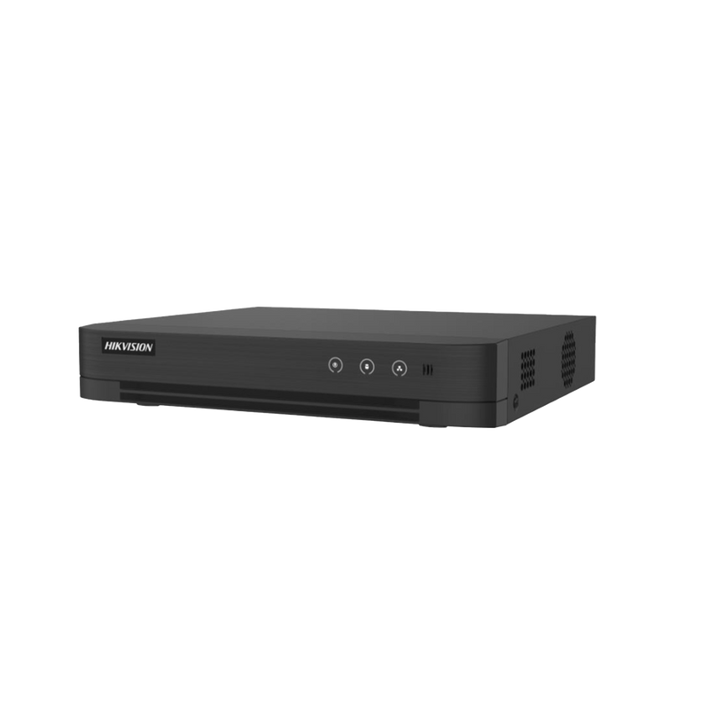 DS-7208HGHI-M1/T [Audio Bidireccional] DVR 8 Canales TurboHD + 2 Canales IP / 2 Megapixel (1080p) Lite / Acusense Lite (Evita Falsas Alarmas) / Audio por Coaxitron / 1 Bahia de Disco Duro / H.265+ / Salida de Vídeo Full HD