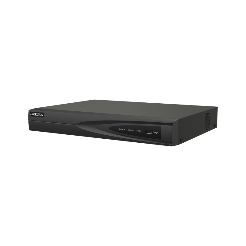 DS-7604NI-Q1/4P(D) NVR 8 Megapixel (4K) (Compatible con Cámaras ACUSENSE) / 4 canales IP / 4 Puertos PoE+ / 1 Bahía de Disco Duro / Salida de Vídeo en 4K / 300 Metros PoE Modo Extendido