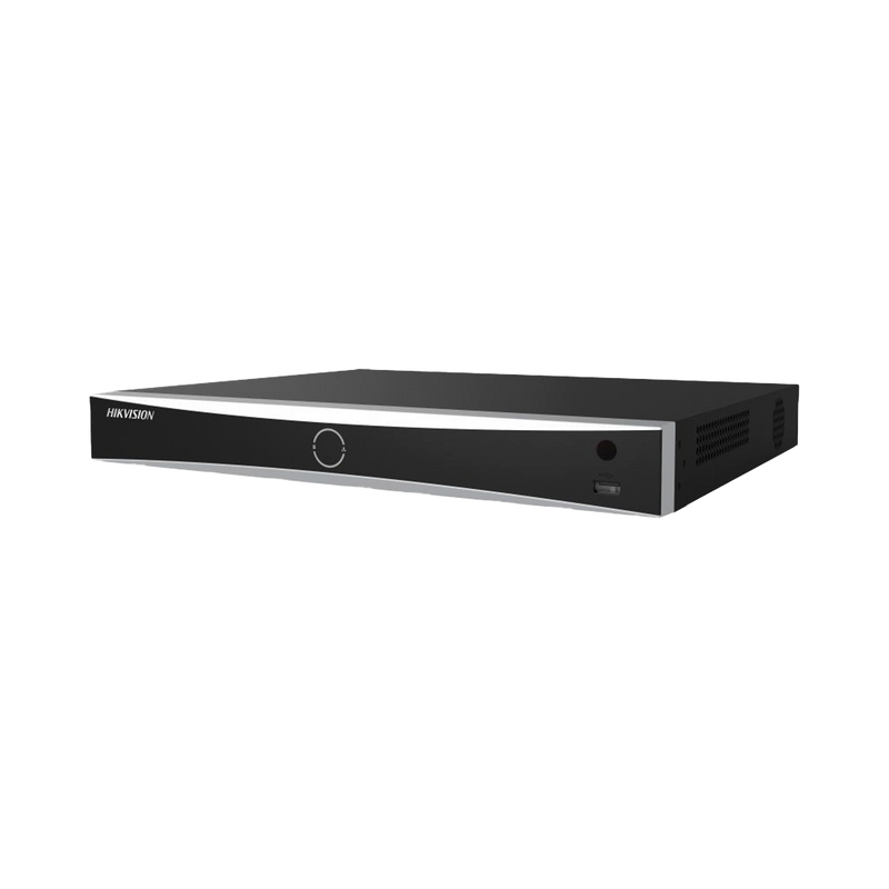 DS-7608NXI-K2/8P(D) [Acusearch] NVR 12 Megapixel (4K) / 8 canales IP / 8 Puertos PoE+ / AcuSense (Evita Falsas Alarmas) / Reconocimiento Facial / 2 Bahías de Disco Duro / HDMI en 4K / Alarmas I/O / 300 Metros PoE Modo Extendido
