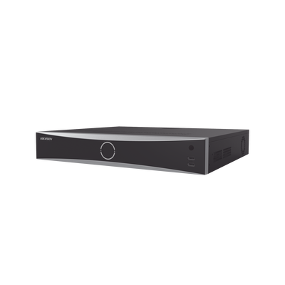 NVR 12 Megapixel (4K) / 16 canales IP / 16 Puertos PoE+ / AcuSense (Evita Falsas Alarmas) / Reconocimiento Facial / 4 Bahías de Disco Duro / Switch PoE 300 mts  / HDMI en 4K / Alarmas I/O - Toer