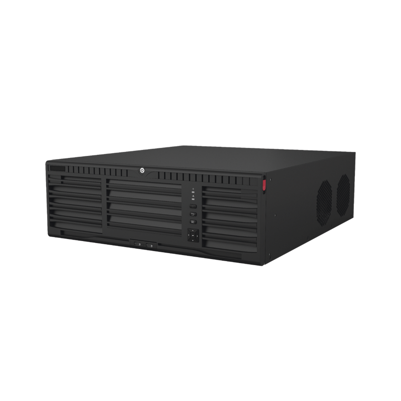 DS-9664NI-M16 [Doble Poder de Decodificación] NVR 32 Megapixel (8K) / 64 Canales IP / AcuSense / ANPR / Conteo de Personas / Heat Map / 16 Bahías de Disco Duro /  Soporta RAID con Hot Swap / 2 HDMI en 8K / Soporta POS / Alarmas I/O  / Smart Search