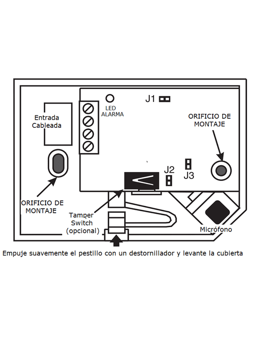 DSC AC100 - Detectores de Rotura de Cristal acústico omnidireccional cableado