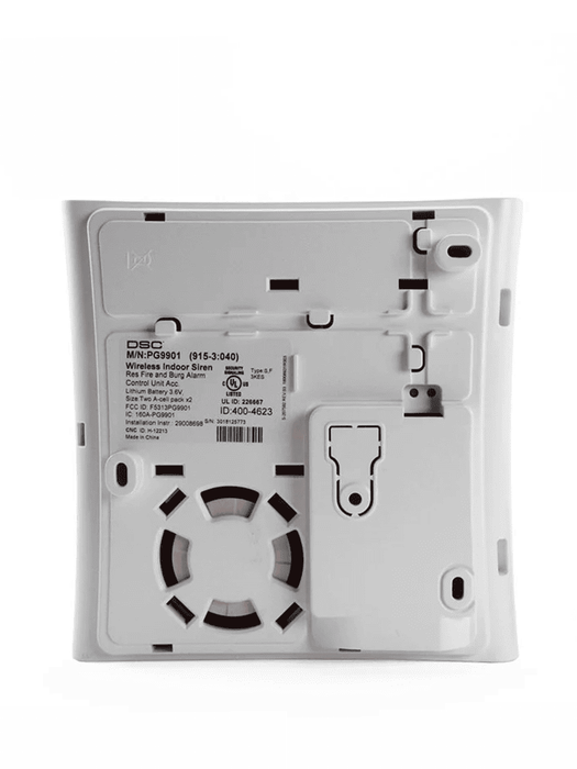 DSC PG9901 BATT - Sirena con led espectroscópico Interior 110 dB c/batería Inalámbrica Power G compatible con NEO, PRO, Qolsys e IoTega