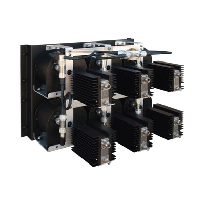Combinador de Cerámica en Panel para Rack 19", 851-869 MHz, 7 Canales, 150 kHz de Sep. min, 110 Watt, N Hembras / DIN 7-16 Hem..