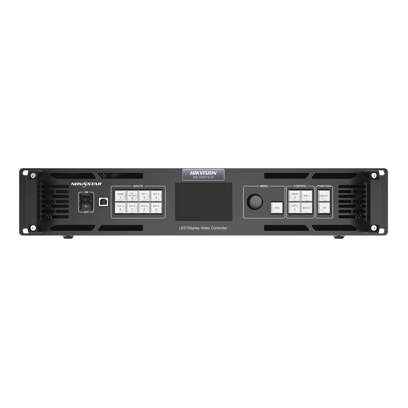 DS-D42V16-N Controlador para Videowall / Hasta 10MP / 16 Salidas de Video / Comoatible con Pantallas LED para Interior / Compatible con DS-D4415FI-CAF y DS-D4409CI-ZWDB