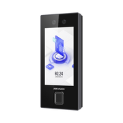 Terminal Facial Min Moe con LECTOR DE HUELLAS y Tarjetas PROX EM / 3000 Rostros / 3000 Huellas / Pantalla 4.5" / Administrable en la Nube con HikConnect Teams  / Exterior IP65  / PoE / WiFi / HIK-IA / SIP Estandar - Toer