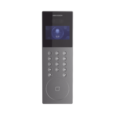 Videoportero IP Multiapartamento con Reconocimiento Facial / Llamada a App HikConnect (requiere monitor) / Protección IP65 / Apertura por Rostro, Tarjeta o App - Toer