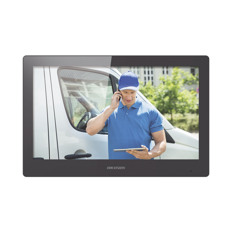 DS-KH8520-WTE1 Monitor Touch Screen 10 para Videoportero IP / Estético / Video en Vivo / WiFi / Apertura Remota / llamada entre monitores / Audio de dos vías / Policarbonato