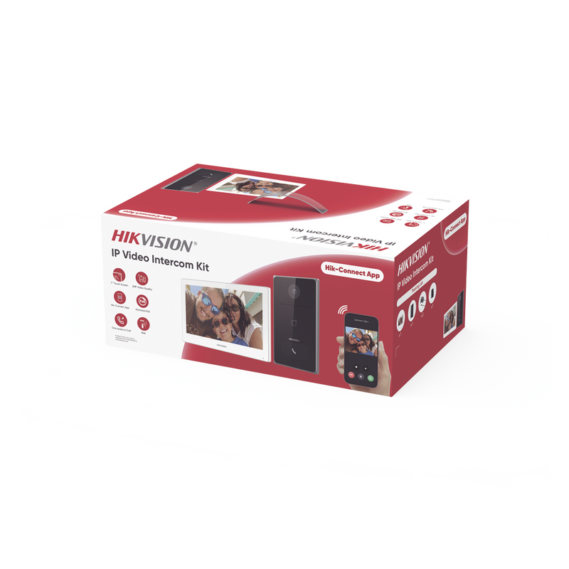 DS-KIS608-P Kit de Videoportero IP / Frente de calle para exterior / 2MP / Lector de Tarjeta MiFARE / Monitor Interior / WiFi / Pantalla de 7 Touch