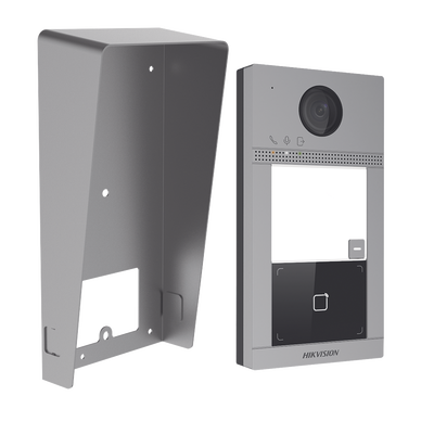 Kit Videoportero + Carcasa protectora IP 2 Megapixel / Llamada y Apertura Remota desde App Hik-Connect / PoE / Exterior IP65 + Antivandalico IK08 / 1 Departamento / Apertura con Tarjeta / Soporta 2 Puertas y hasta 6 Monitores - Toer