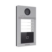 Videoportero IP 2 Megapixel / Llamada y Apertura Remota desde App Hik-Connect (Requiere monitor )/ PoE / Exterior IP65 + Antivandalico IK08 / 4 Departamento / Apertura con Tarjeta / Soporta 2 Puertas y hasta 6 Monitores - Toer