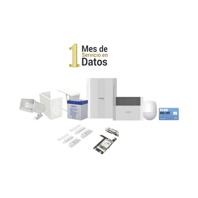 KIT Panel de Alarma HYBRID PRO / 1 Panel Híbrido / 1 Monitor LCD / 2 Contactos Magnéticos Inalámbricos / 1 PIR Inalámbrico / 1 Batería 12 vcc 4.5 Amp