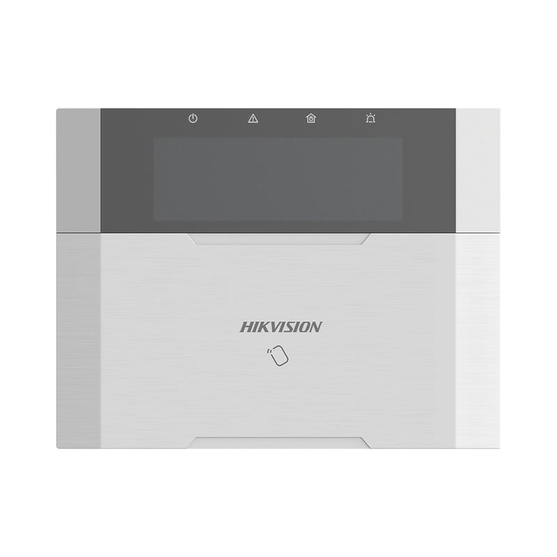 DS-PK1-LRT-HWB (AX HYBRID PRO) Teclado Compatible con el Panel Hybrid Pro Hikvision DS-PHA64-LP y DS-PHA64-LP(B) / Pantalla LCD / 2 zonas cableadas / 1 salida de alarma / 64 Llaveros