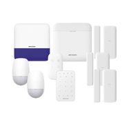 (AX PRO) KIT de Alarma AX PRO / Incluye: 1 Hub con batería de respaldo/ 2 Sensores PIR / 3 Contactos Magnéticos mini / 1 Control Remoto / 1 Sirena Inalambrica Exterior /1 Teclado Inalámbrico / WiFi / Compatible con Hik-Connect P2P - Toer