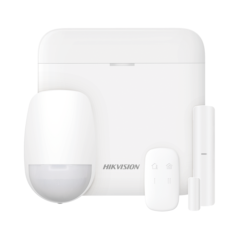 DS-PWA48-KS (AX PRO) KIT de Alarma AX PRO con GSM (3G/4G) / Incluye: 1 Hub con bateria de respaldo / 1 Sensor PIR / 1 Contacto Magnético / 1 Control Remoto / Wi-Fi / Compatible con Hik-Connect P2P