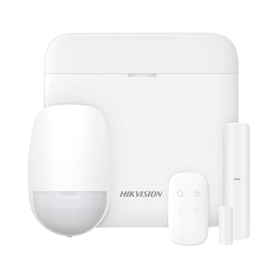 (AX PRO) KIT de Alarma AX PRO con GSM (3G/4G) / Incluye: 1 Hub con bateria de respaldo / 1 Sensor PIR / 1 Contacto Magnético / 1 Control Remoto / Wi-Fi / Compatible con Hik-Connect P2P - Toer