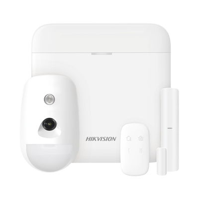 (AX PRO) KIT de Alarma AX PRO con GSM (3G/4G) / Incluye: 1 Hub / 1 Sensor PIR con Cámara / 1 Contacto Magnético / 1 Control Remoto / WiFi / Compatible con Hik-Connect P2P - Toer