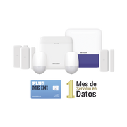 (AX PRO) KIT de Alarma AX PRO con GSM (3G/4G) / Incluye: 1 Hub / 2 Sensores PIR / 3 Contactos Magnéticos mini / 1 Control Remoto / 1 Sirena Inalambrica Exterior  / 1 WiFi / 1 MICROSIM30M2M con 1 mes de servicio/Compatible con Hik-Connect P2P - Toer