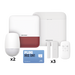 (AX PRO) KIT de Alarma AX PRO con GSM (3G/4G), Wi-Fi y Ethernet / Incluye: 1 Hub  con batería de respaldo / 2 Sensores PIR / 3 Contactos Magnéticos Slim / 1 Control Remoto / 1 Sirena Roja Inalambrica Exterior - Toer